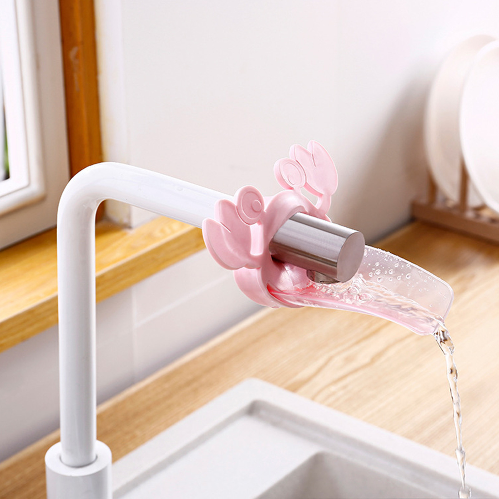 Verlängerung Für Kinderbadezimmerarmatur, Krabbenform, Auslaufaufsatz, Rosa.