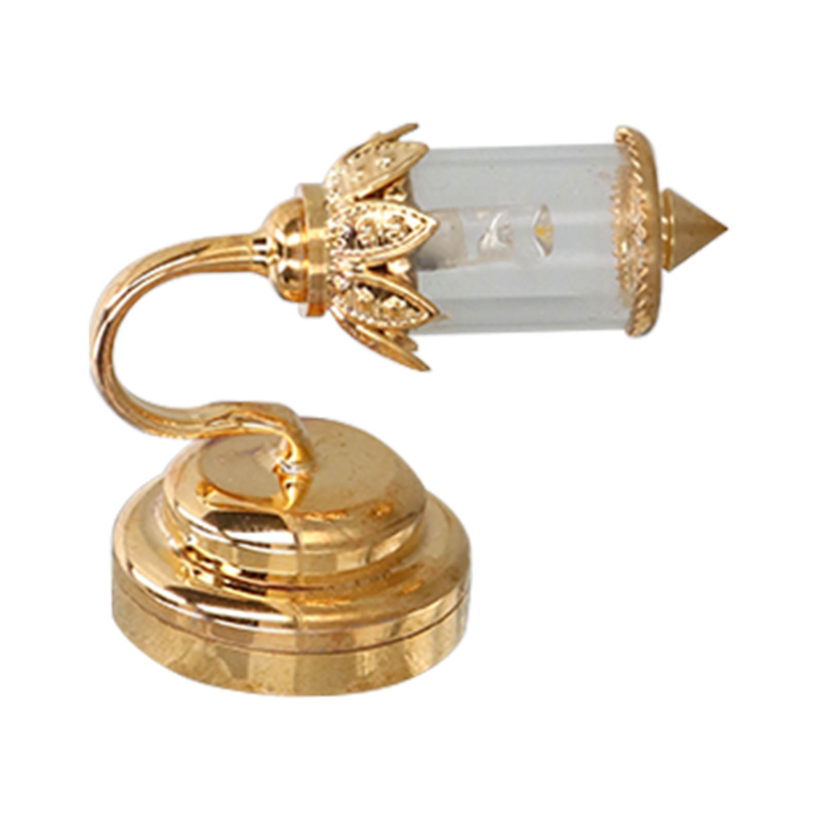 Puppenhauslampe Im Maßstab 1:12, Goldene Metallkuppel Mit Transparentem Sockel, Miniaturlampe Zur Dekoration Von Puppenhäusern.