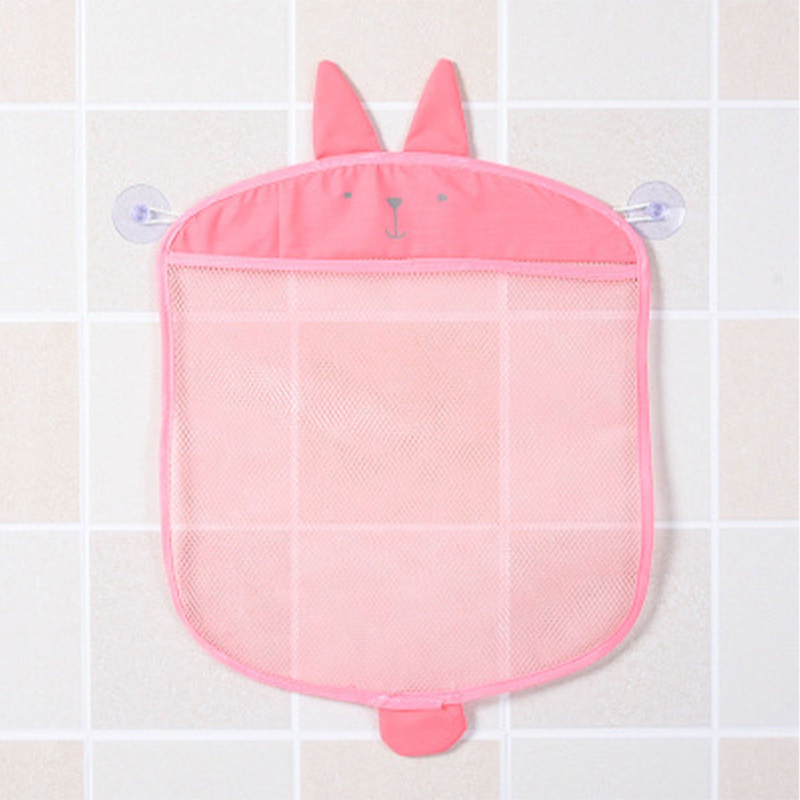 Netz-badezimmerbeutel, Zur Wandmontage, Mit Schnellablauf, Saugnapf, Für Toilettenartikel Und Handtücher, Rosa.