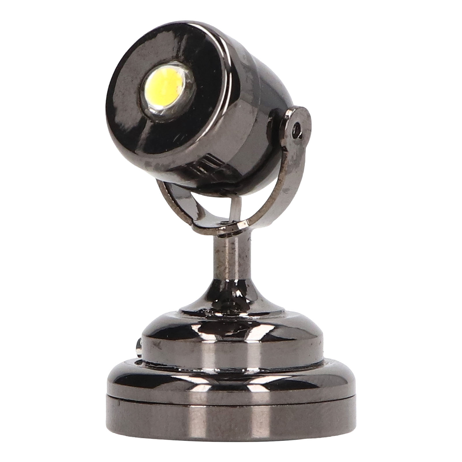 Miniatur-led-laserlampe Im Maßstab 1:12 Für Puppenhäuser Mit Schalter Am Sockel, Glänzend Schwarz.
