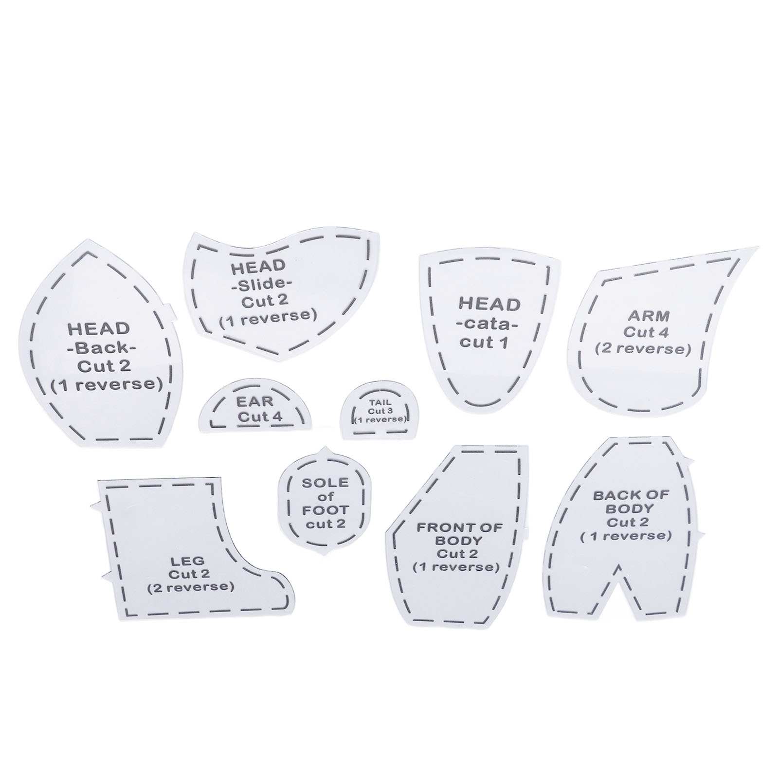 Set Mit 10 Schablonenlinealen Mit Bärenmotiv, Diy-acryl-quiltwerkzeuge, Wiederverwendbares Nähschablonenset Mit Bärenmotiv, Größe M, 30 Cm (12 Zoll)