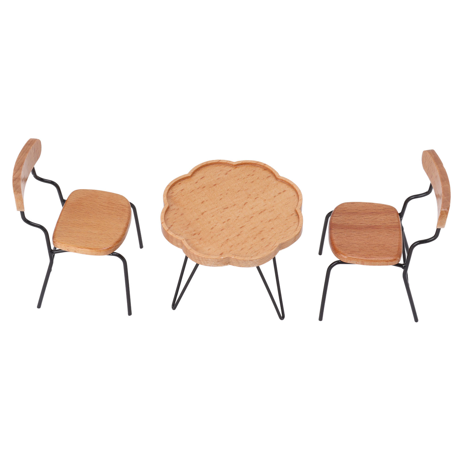 Gartenmöbelset Für Puppenhäuser Aus Holz, Maßstab 1:12: Tisch Und Stuhl, Dekorative Accessoires Für Puppenhäuser.