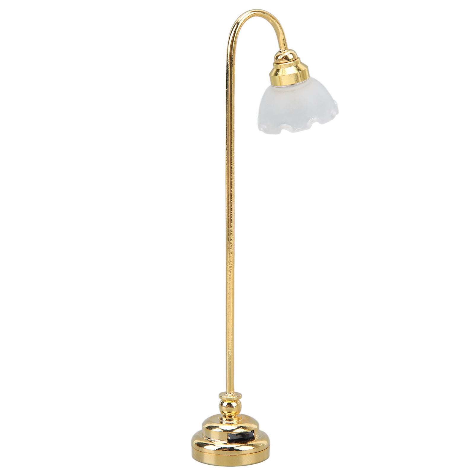 Miniatur-stehlampe Für Puppenhäuser, Wunderschöne Und Zierliche Stehlampe Mit Goldener Blume, Maßstab 1:12, Miniaturmöbel Zur Dekoration Von Puppenhäusern.