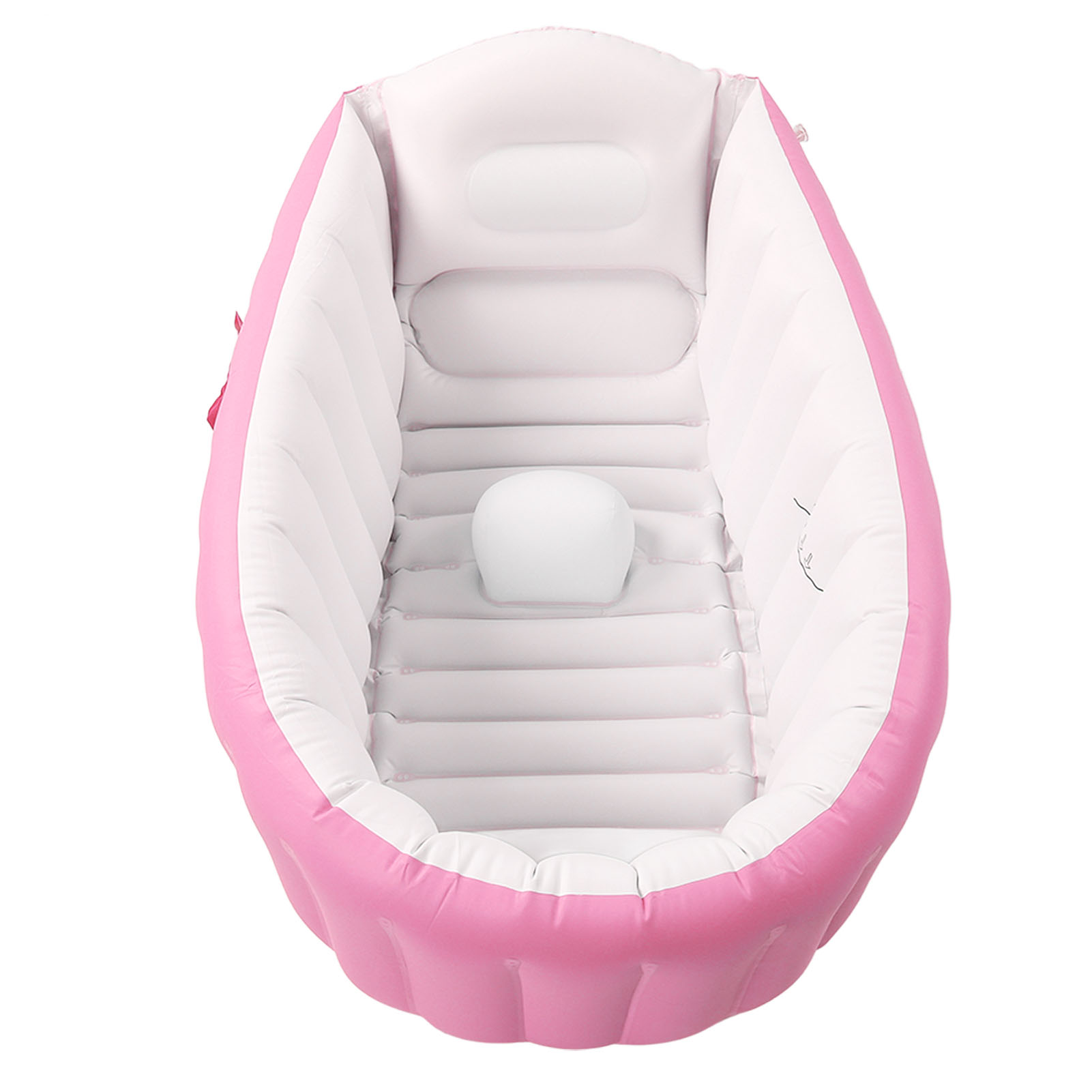 Aufblasbare Babybadewanne Mit Luftpumpe, Wasserstandsanzeige, Rutschfestem Boden, Faltbare Badewanne Für Kleinkinder, Ideal Fürs Badezimmer, Rosa.