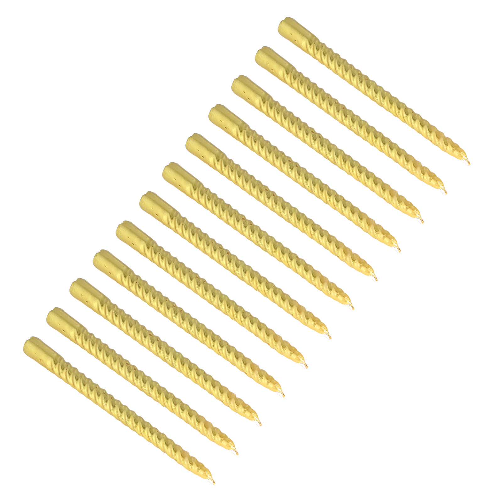 Hoher, Gedrehter Kerzenständer Aus Sojawachs, Rauchfrei, Mit Metallischem Glanz, Für Hochzeitsfeiern, Goldfarben.