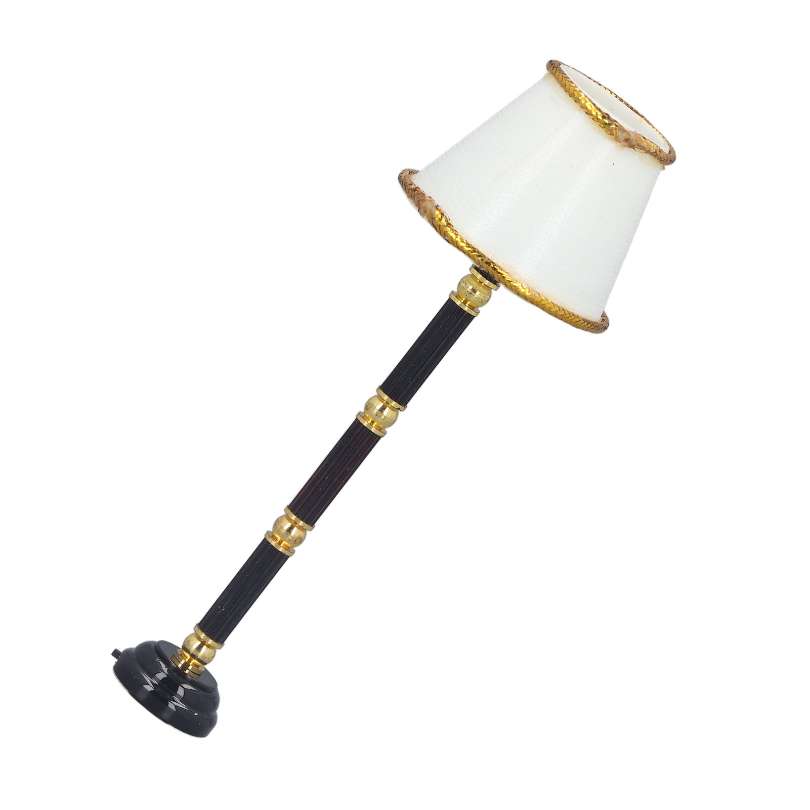 Miniatur-stehlampe Im Maßstab 1:12 Für Puppenhäuser, Batteriebetrieben, Led-leuchtmittel, Realistisches Modell, Edles Metall, Dekoration Für Puppenhausmöbel.