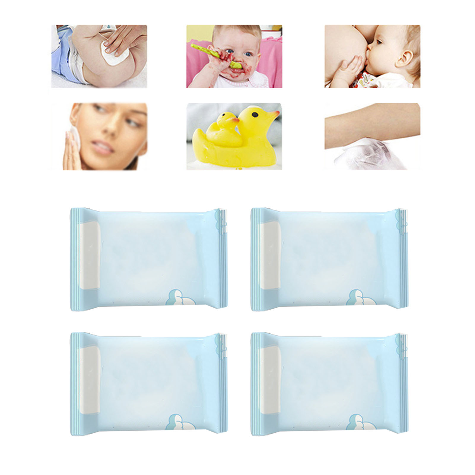 Packung Mit 10 Nicht Gewebten Babytüchern, Handlich Und Feuchtigkeitsspendend, Ideal Zur Babypflege.