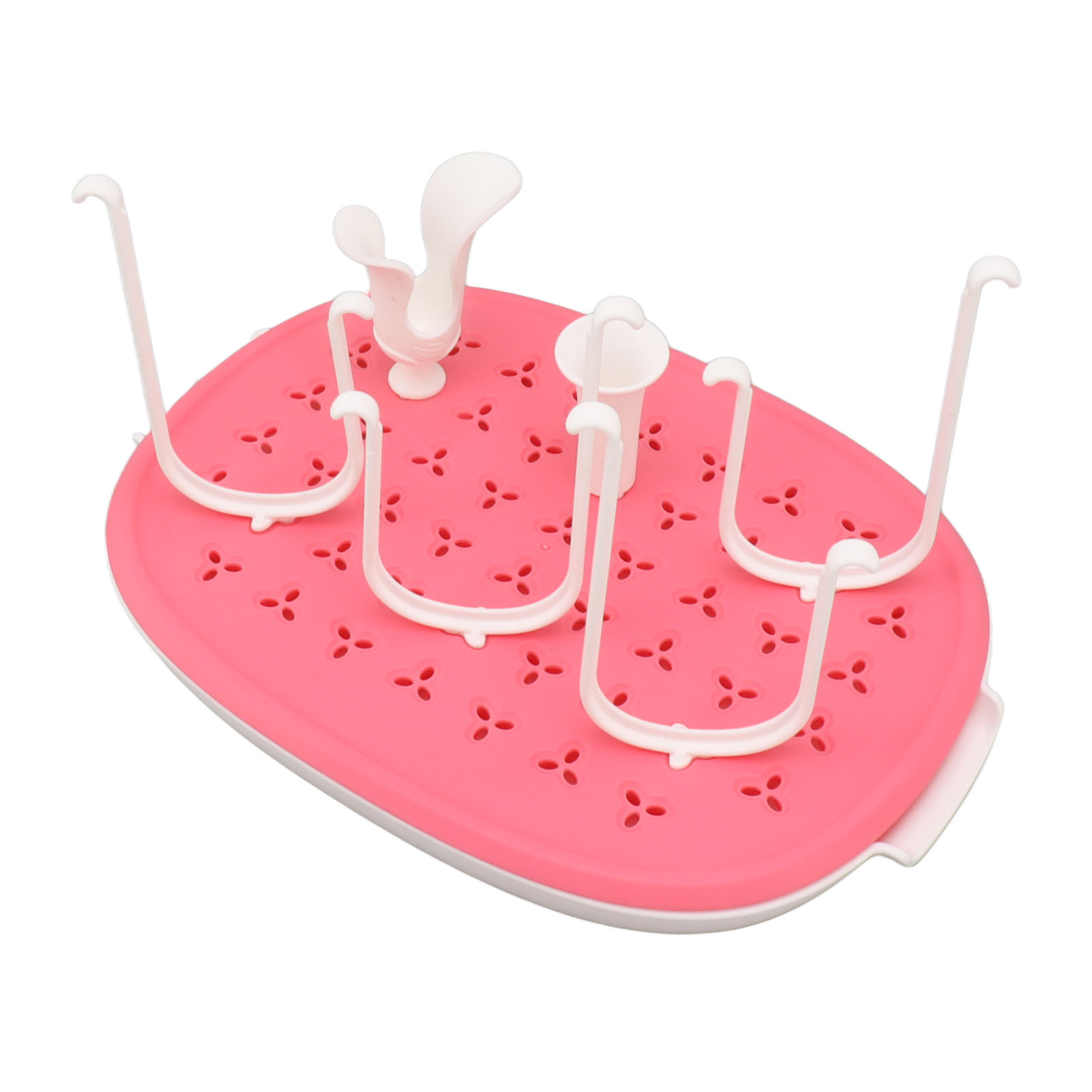 Flaschentrockenständer Mit Abnehmbaren, Mehrstufigen Halterungen, Tropfschale Und Verstärktem Boden, Sakura Pink