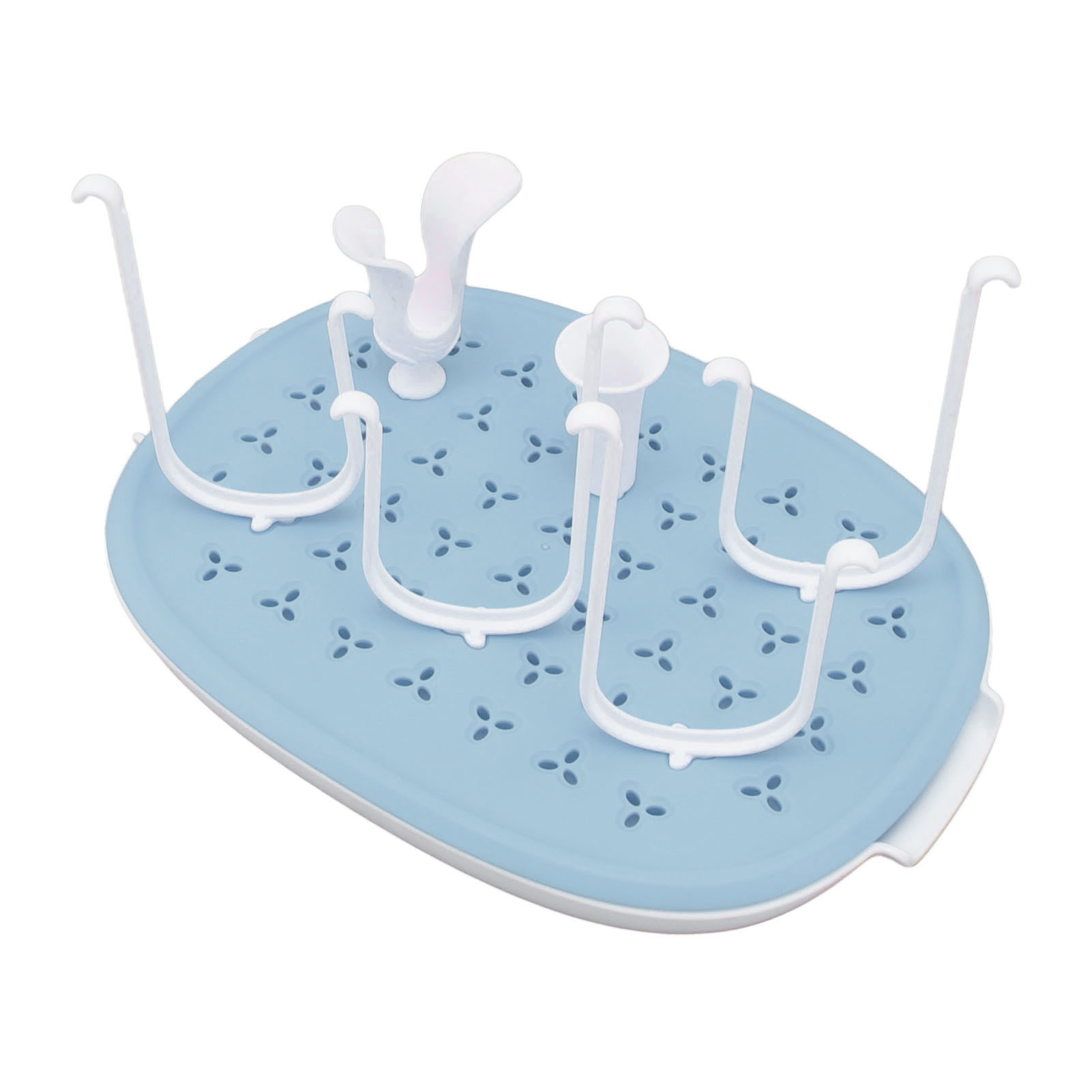 Babyflaschen-trockengestell Mit Abnehmbaren Halterungen, Abtropfschale Und Verstärktem Boden, Blau.
