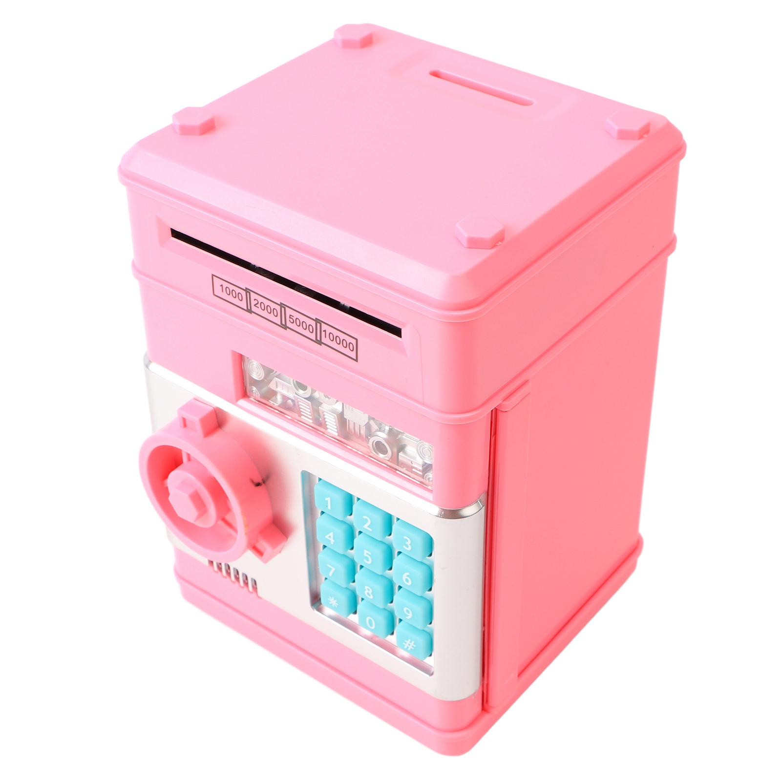 Sparschwein Für Kinder In Form Einer Geldkassette Mit Zahlenschloss Zur Aufbewahrung Von Münzen Und Scheinen, Rosa.