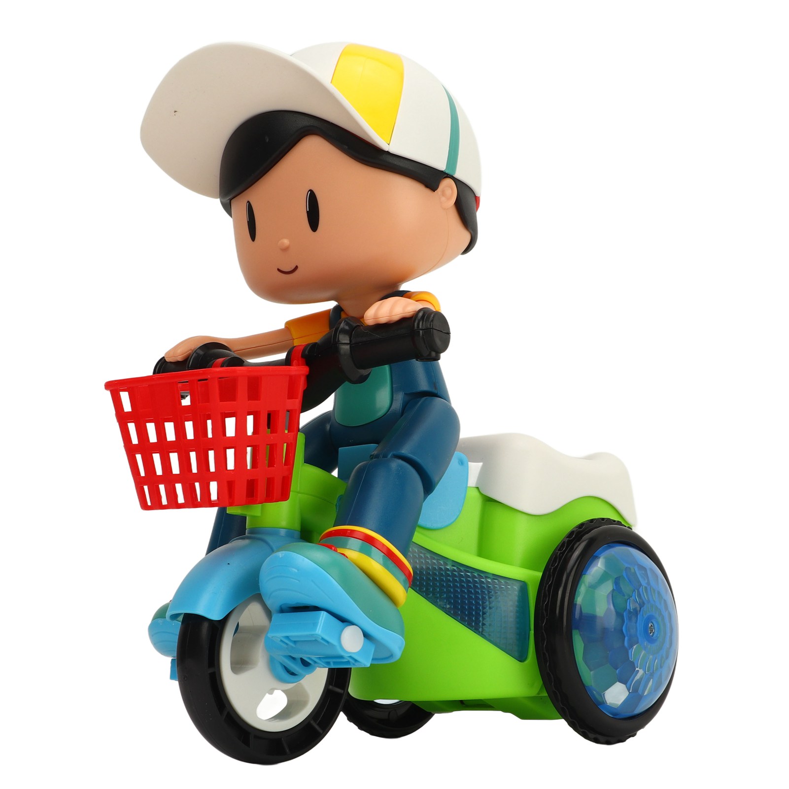 Elektrisches Dreirad Für Babys Mit Lustigen Geräuschen, Drehbaren Lichtern, Universalrädern Und Einem Cartoon-stuntfahrzeug.