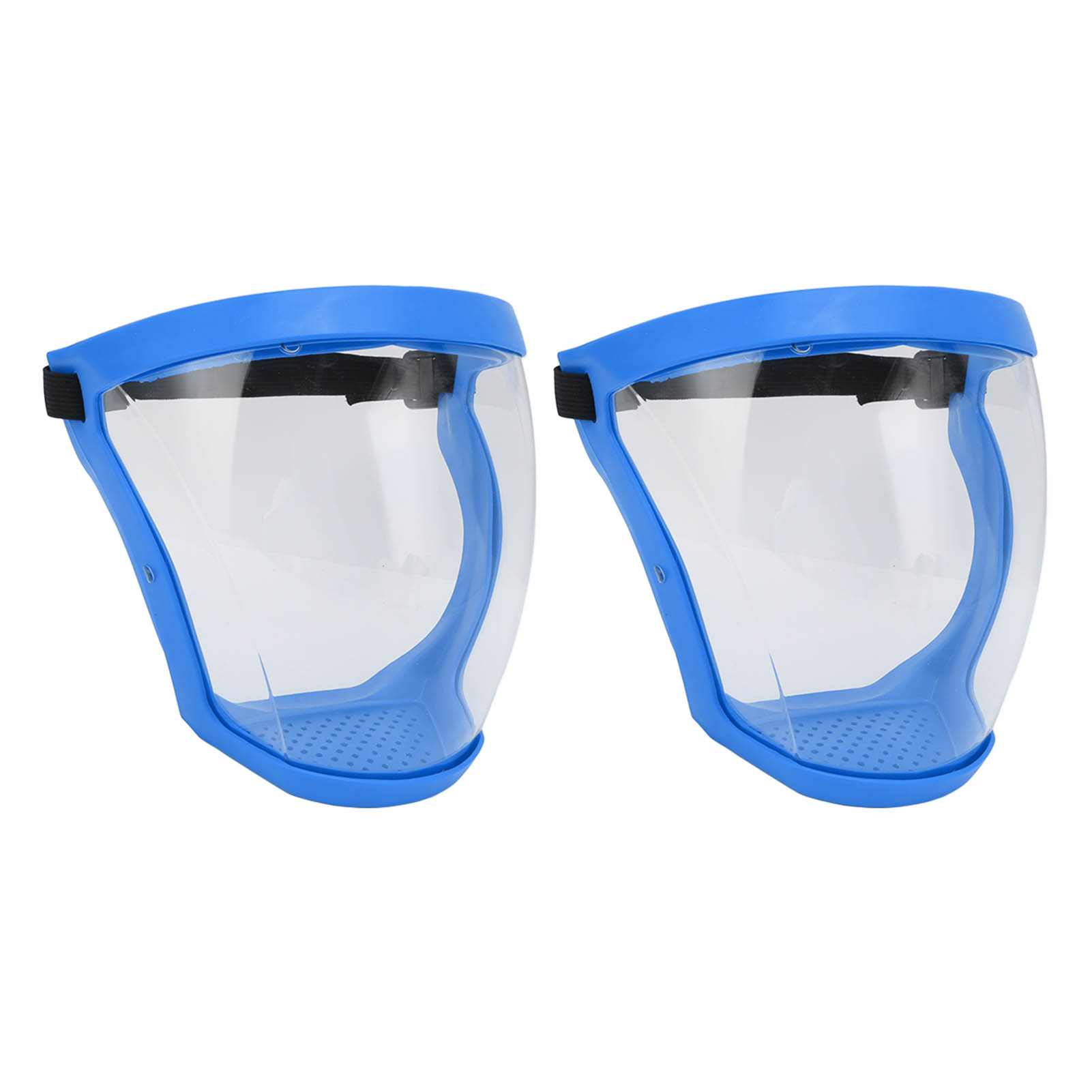Wiederverwendbare, Staubdichte Gesichtsmasken Mit Elastischem Sicherheitsband Und Filtern, Transparent, Für Kinder, Blau Und Weiß.