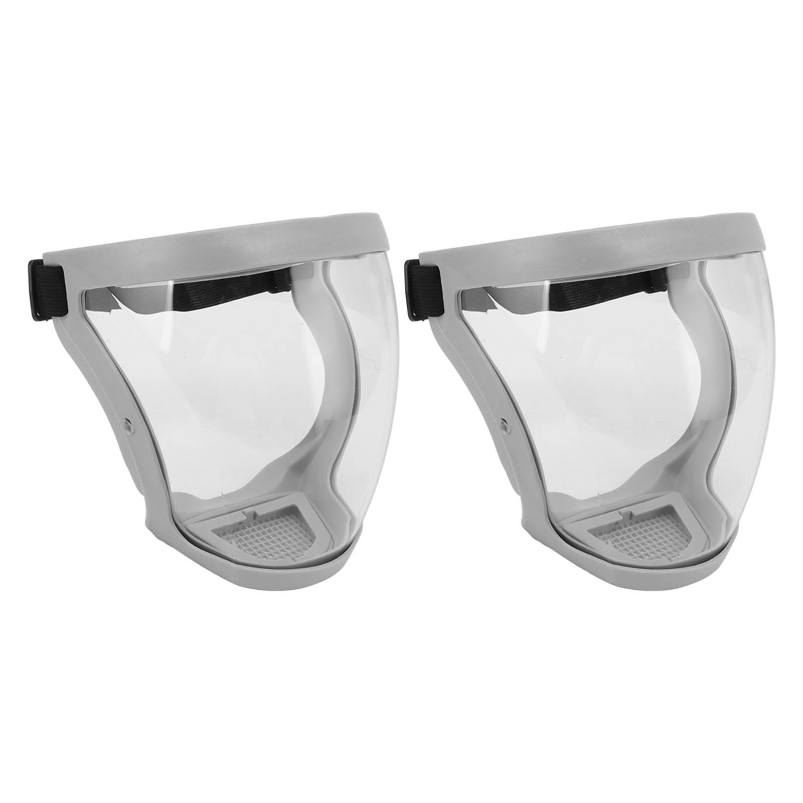 2 Wiederverwendbare, Staubdichte Gesichtsmasken Mit Elastischem Sicherheitsband Und Filtern, Transparent, Für Erwachsene, Hellgrau.