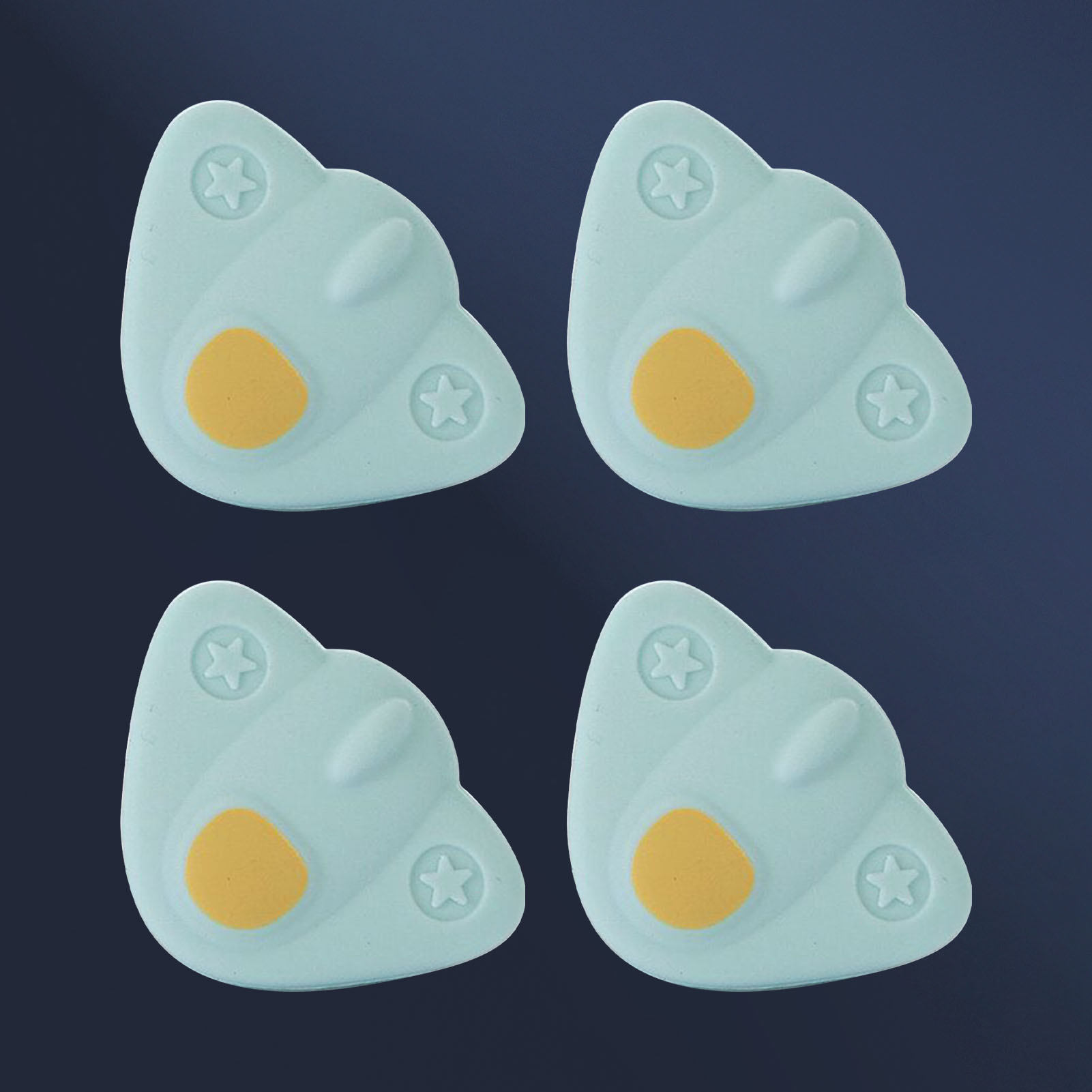 Set Mit 4 Eckenschützern, Cartoon-design, Babysicherheit, Möbeleckenschutz, Flach, Blau (4x4x1 / 1,57x1,57x0,39 Zoll)