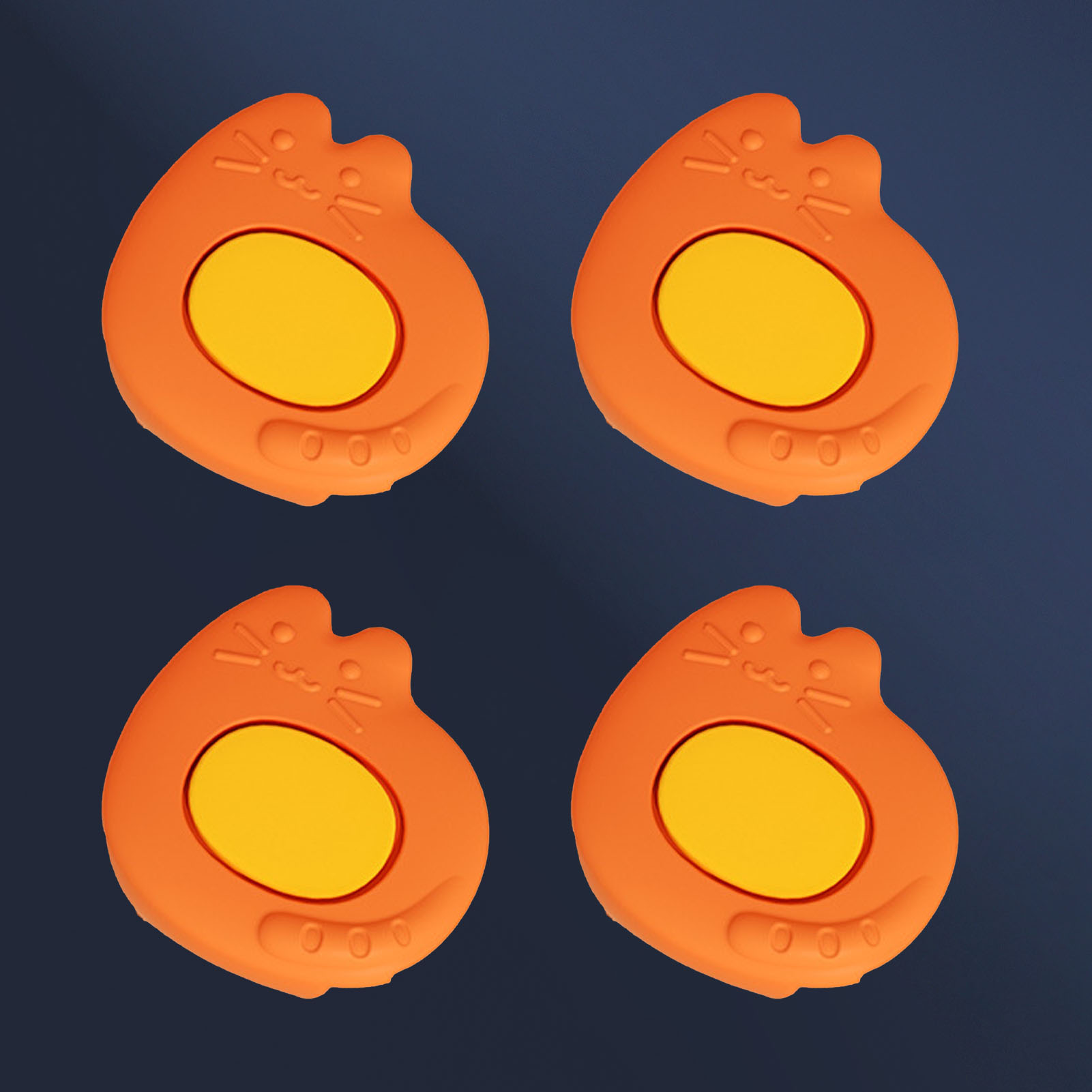 Set Mit 4 Eckenschützern, Cartoon-design, Babysichere Möbeleckenschützer, Flach, Orange (4x4x1 / 1,57x1,57x0,39 Zoll)