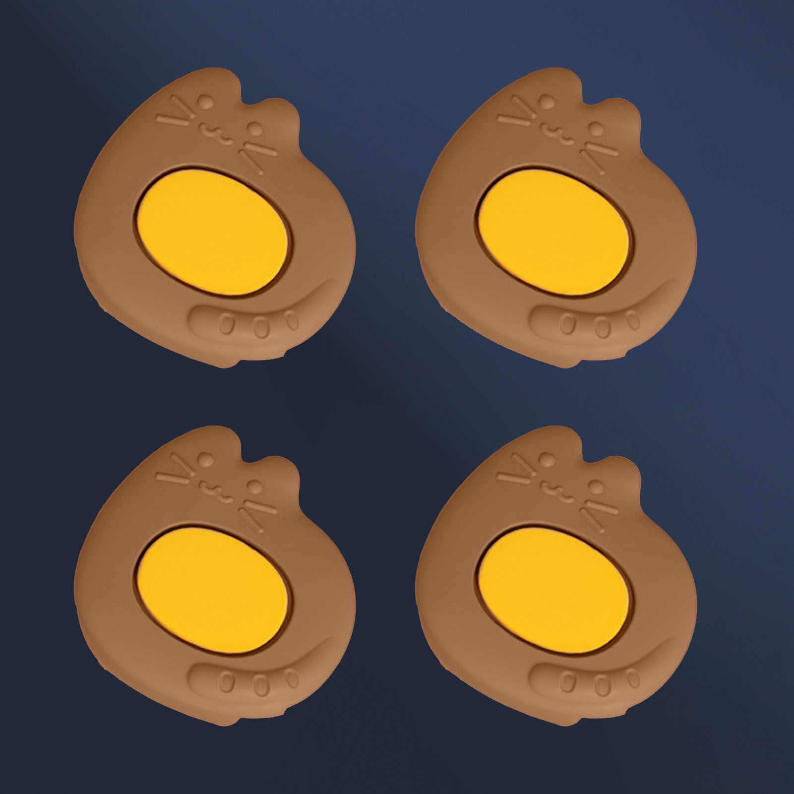 Set Mit 4 Eckenschützern In Cartoon-form Für Babys, Möbeleckenschützer, Katze, Braun (5x5x2cm / 1.97x1.97x0.79 In.)