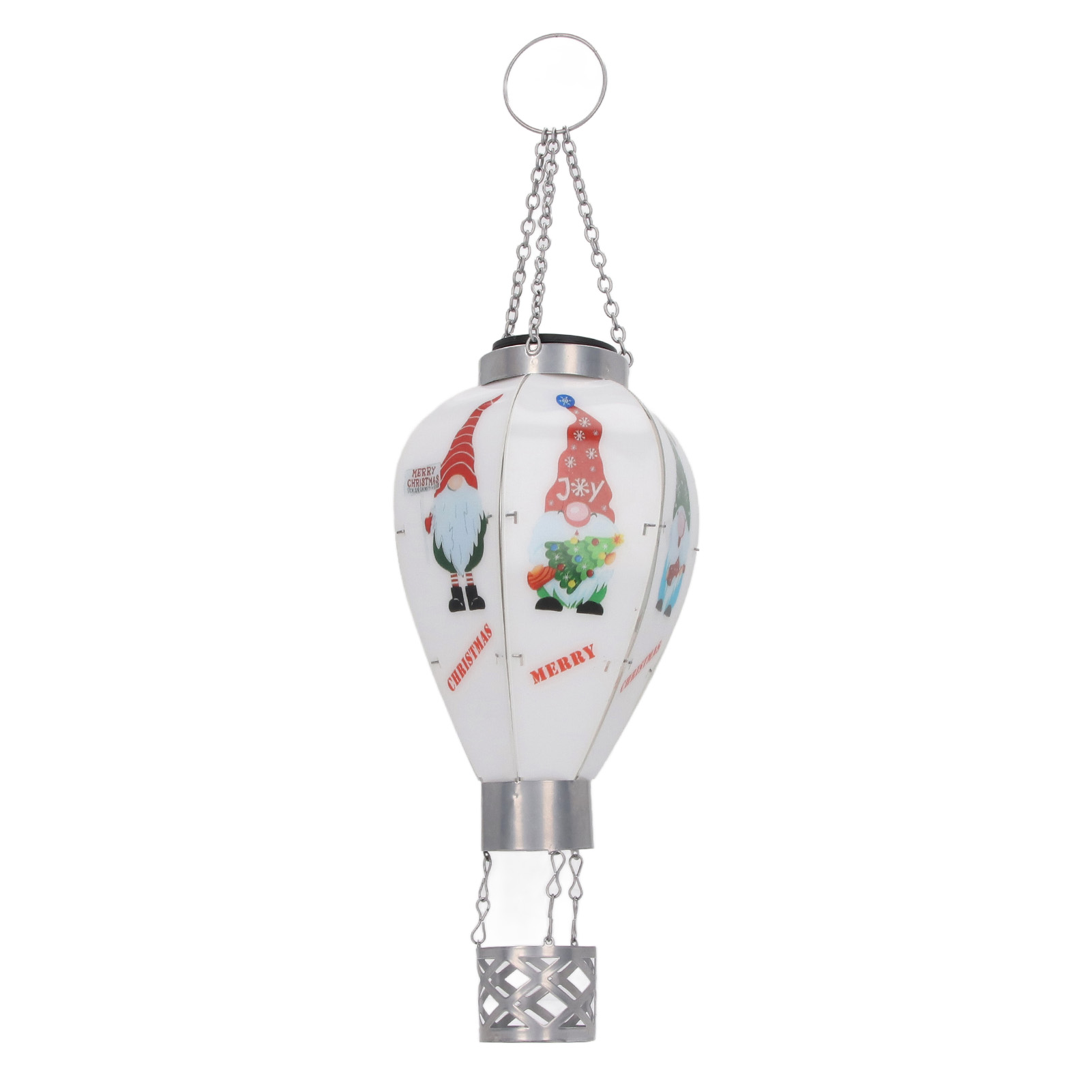 Dekorative, Sparsame Und Robuste Solarlaterne In Form Eines Heißluftballons Für Balkone, Terrassen Und Gärten.