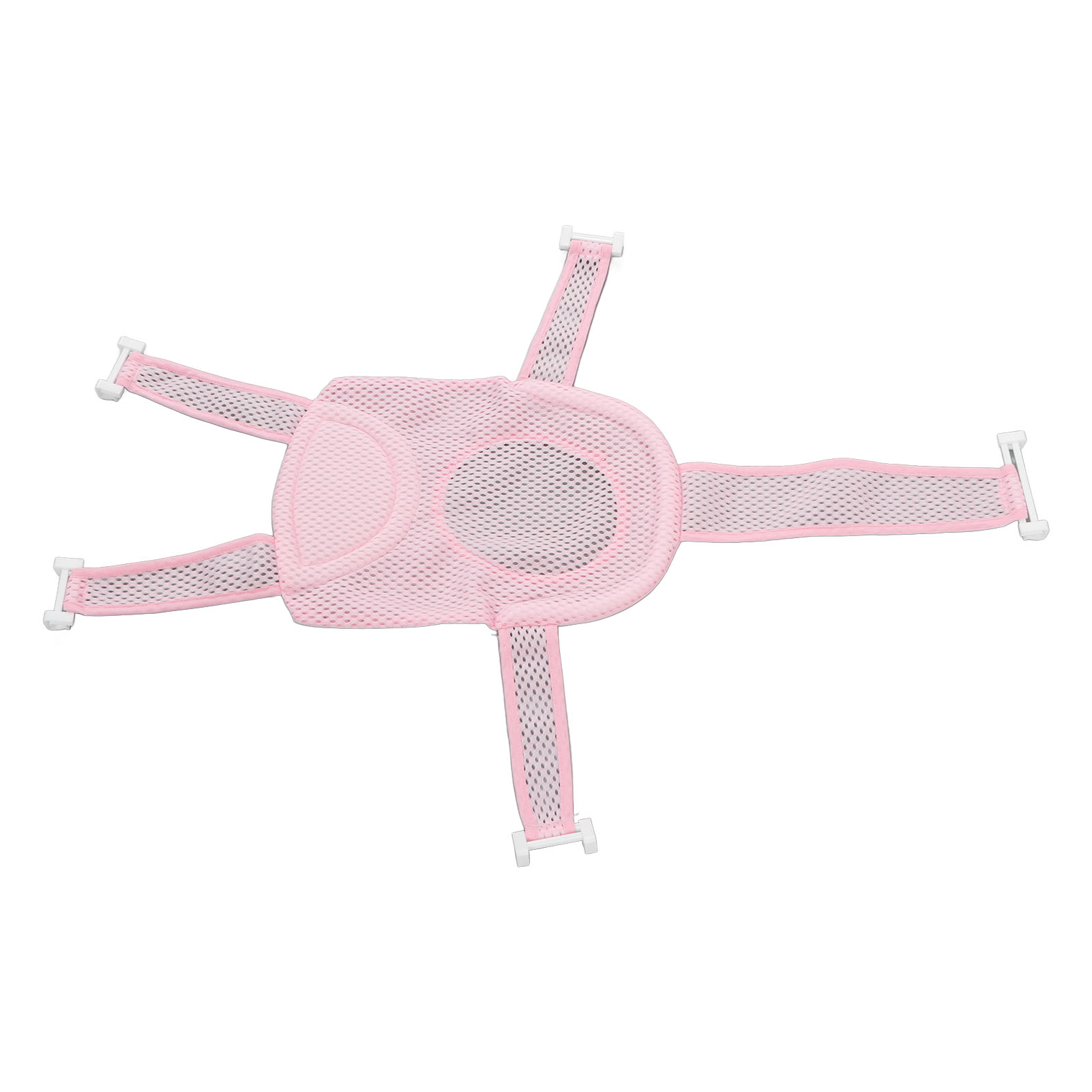 Fünfeckiges Stütznetz Für Badewannensitz, Rutschfest, Verstellbar, Atmungsaktiv, Weiches Netz Zur Unterstützung Des Babykopfes, Rosa.