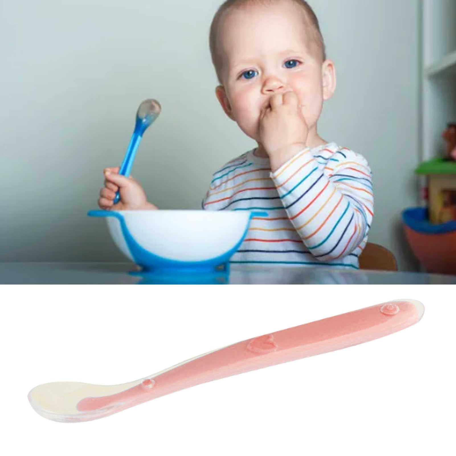 Silikonlöffel Für Babys, Ergonomisch, Weich Und Zahnfleischschonend, Für Babys Ab 4 Monaten, Rosa.