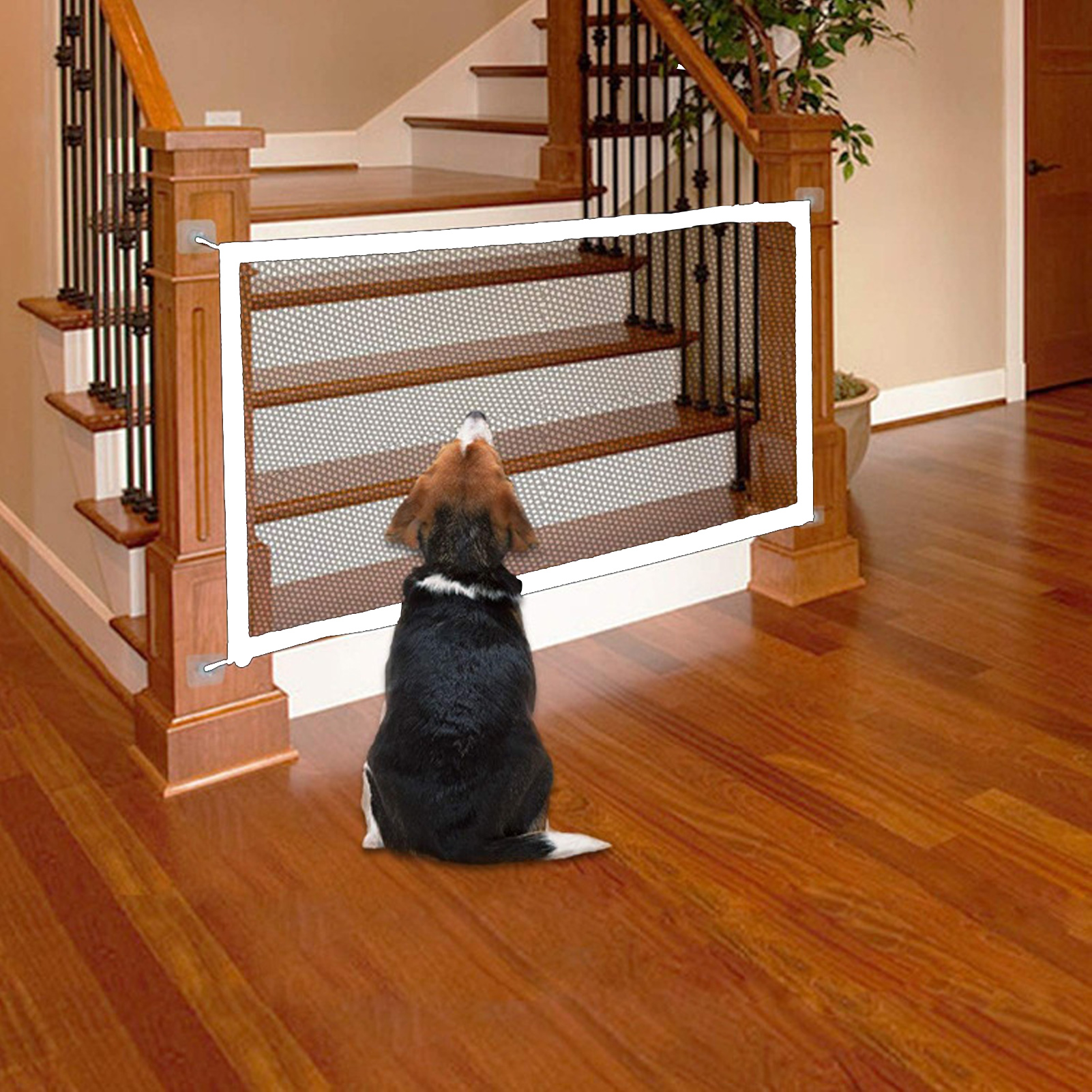 Tragbares, Faltbares Und Einziehbares Hundegitter Für Treppen, Für Hunde Und Katzen, Weiß, 72 X 100 Cm