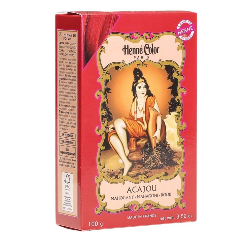 Henné Color Haarfarbe Henna Pulver - Mahagoni Acajou 100g