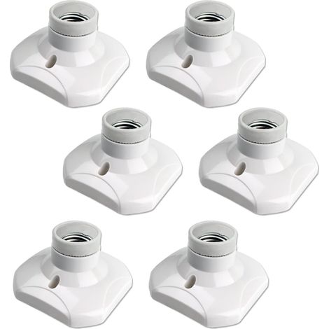 Aougo – Set Mit 6 E27-schraubfassungen Für Die Decke – Feuerhemmende Keramik Bis 500℃ – Wechselstrom 220-240v – Fassung Für Led-lampen