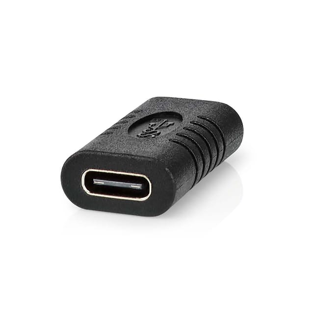 Usb C Adapter Usb 32 Gen 2 Usb C Female Usb C Female 4k60hz 10 Gbps Rund Vernickelt Schwarz Umschlag