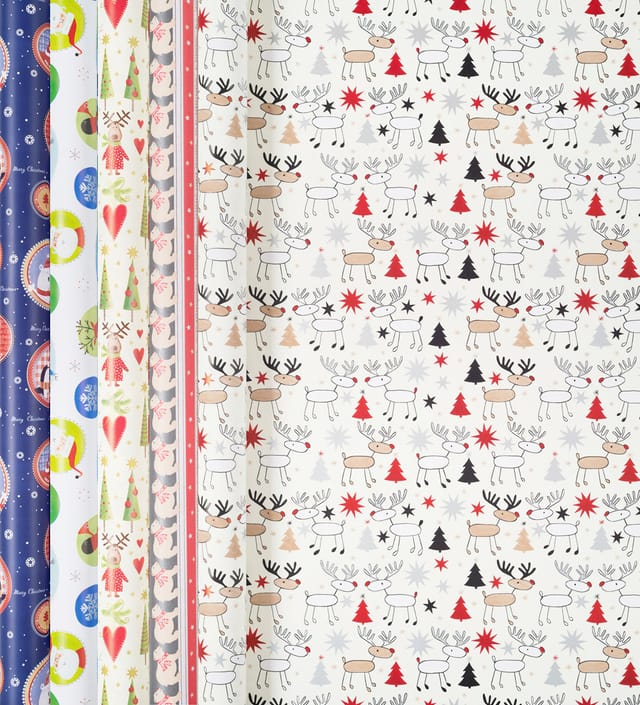Duni Geschenkpapier Christmas Delight 2 m x 70 cm 5-fach sortiert