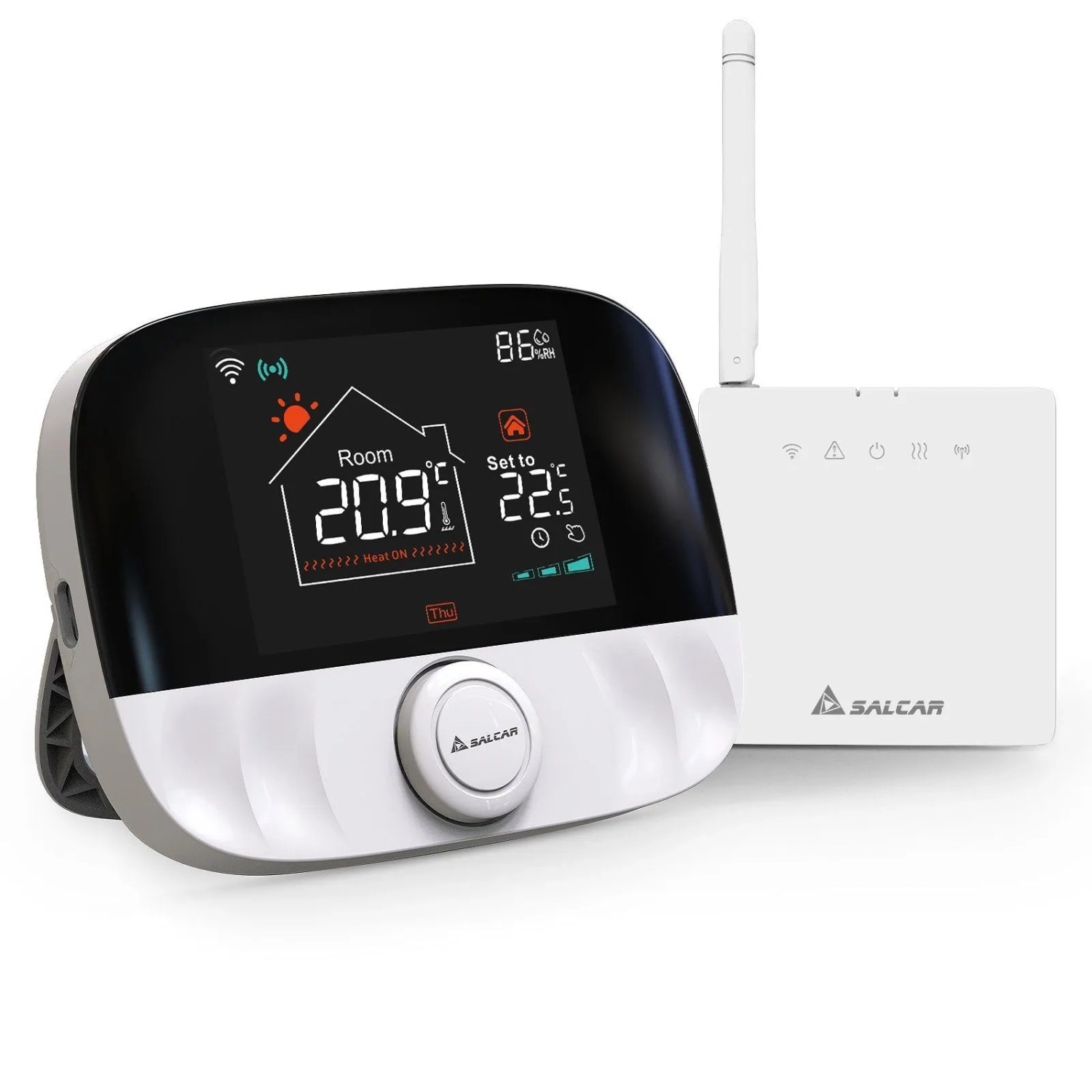 Salcar WiFi Smart Thermostat Heizkörper für Gas Boiler Raumthermostat mit Empfänger Tuya Programmierbar