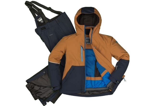 Killtec Skianzug Jungen Skijacke braun + Skihose dunkelblau, verschweißte Nähte