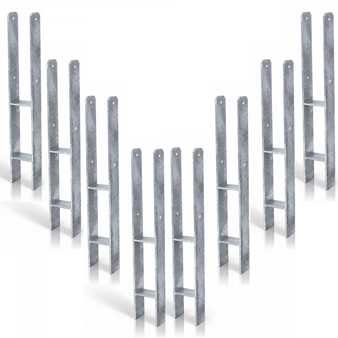 HPfostenträger zum Einbetonieren 091 x 600 5 mm 8erSet