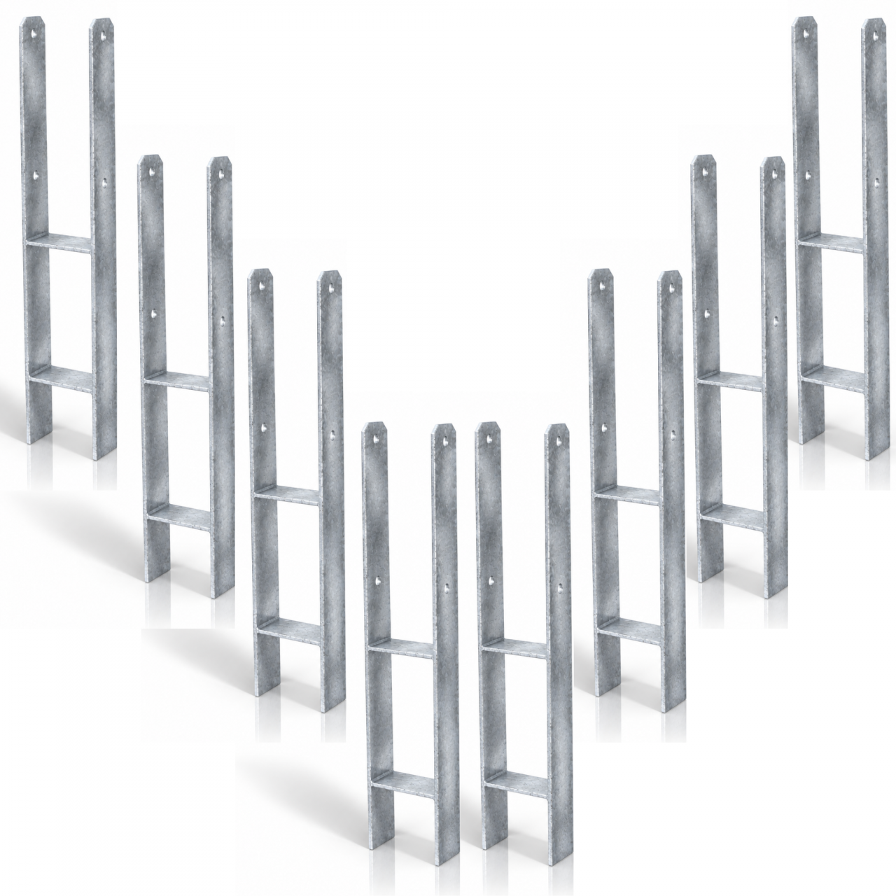 HPfostenträger zum Einbetonieren 101 x 600 5 mm 8erSet