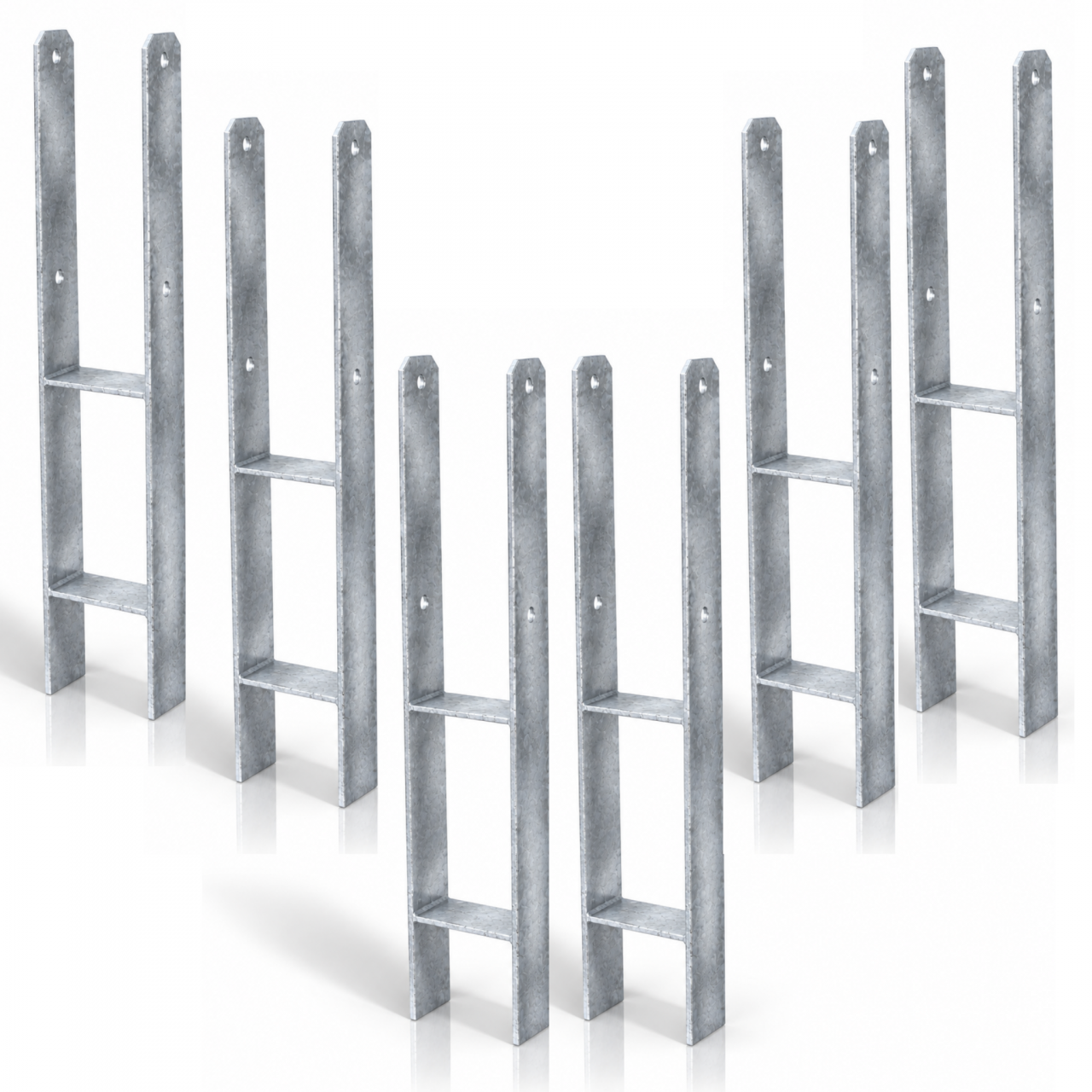 HPfostenträger zum Einbetonieren 101 x 600 5 mm 6erSet