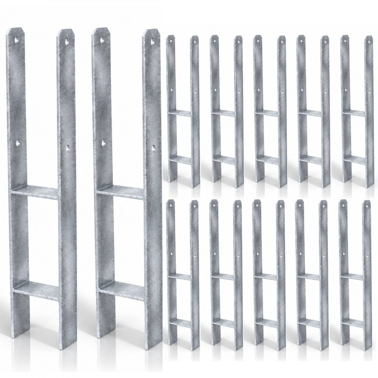 HPfostenträger zum Einbetonieren 101 x 600 5 mm 12erSet