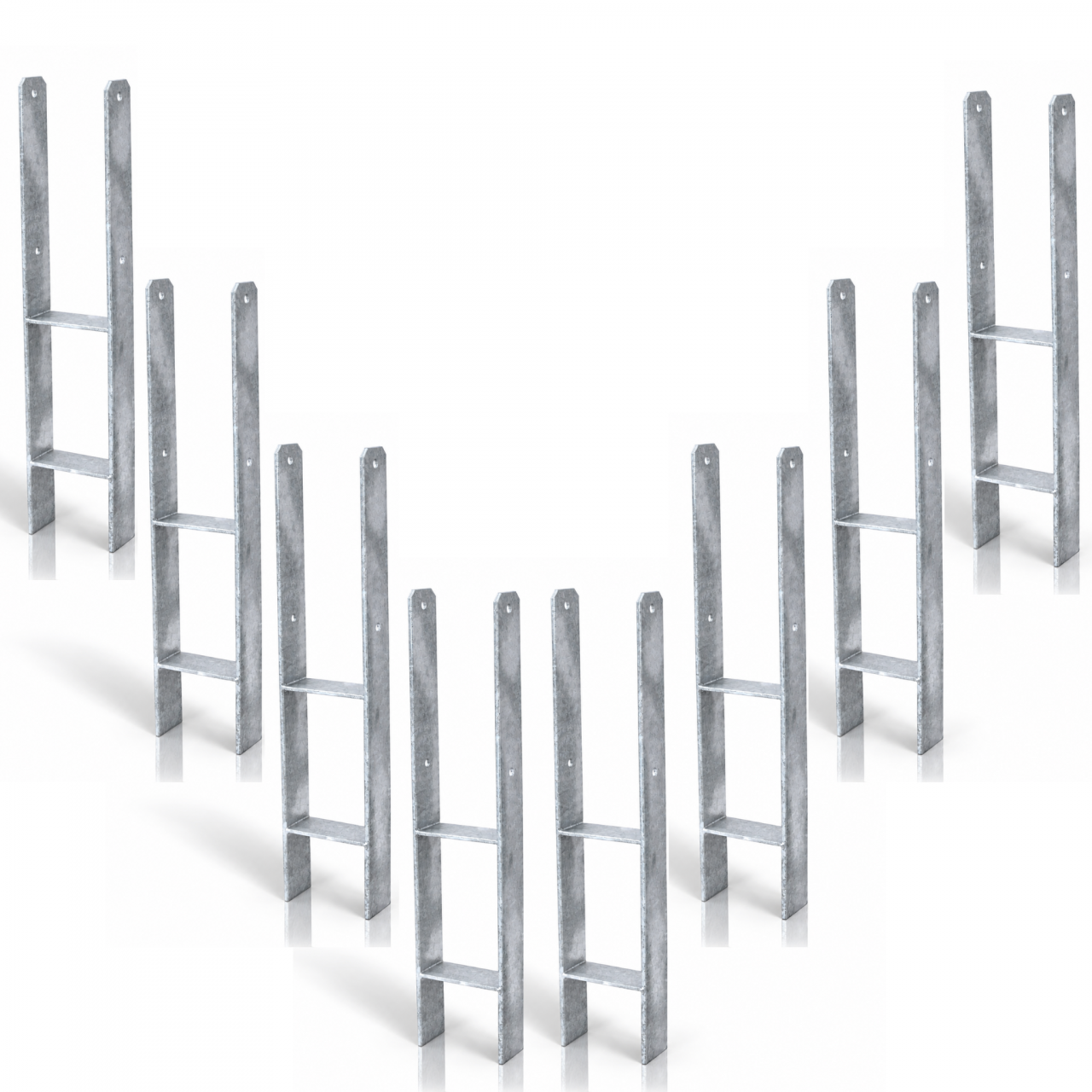 HPfostenträger zum Einbetonieren 121 x 600 5 mm 8erSet