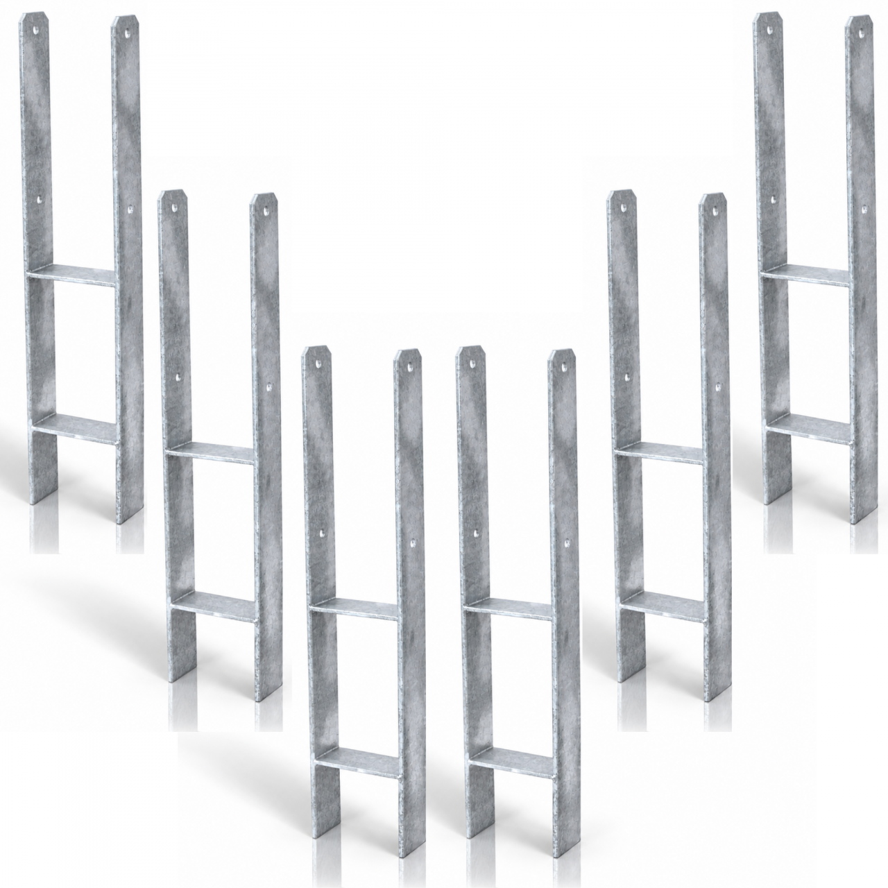 HPfostenträger zum Einbetonieren 121 x 600 5 mm 6erSet