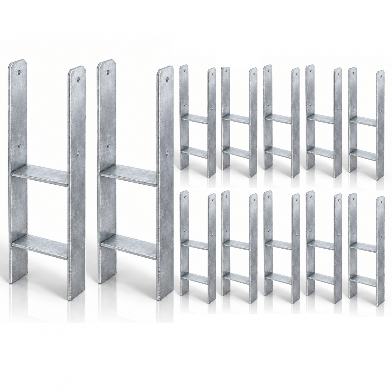 HPfostenträger zum Einbetonieren 141 x 600 6 mm 12erSet