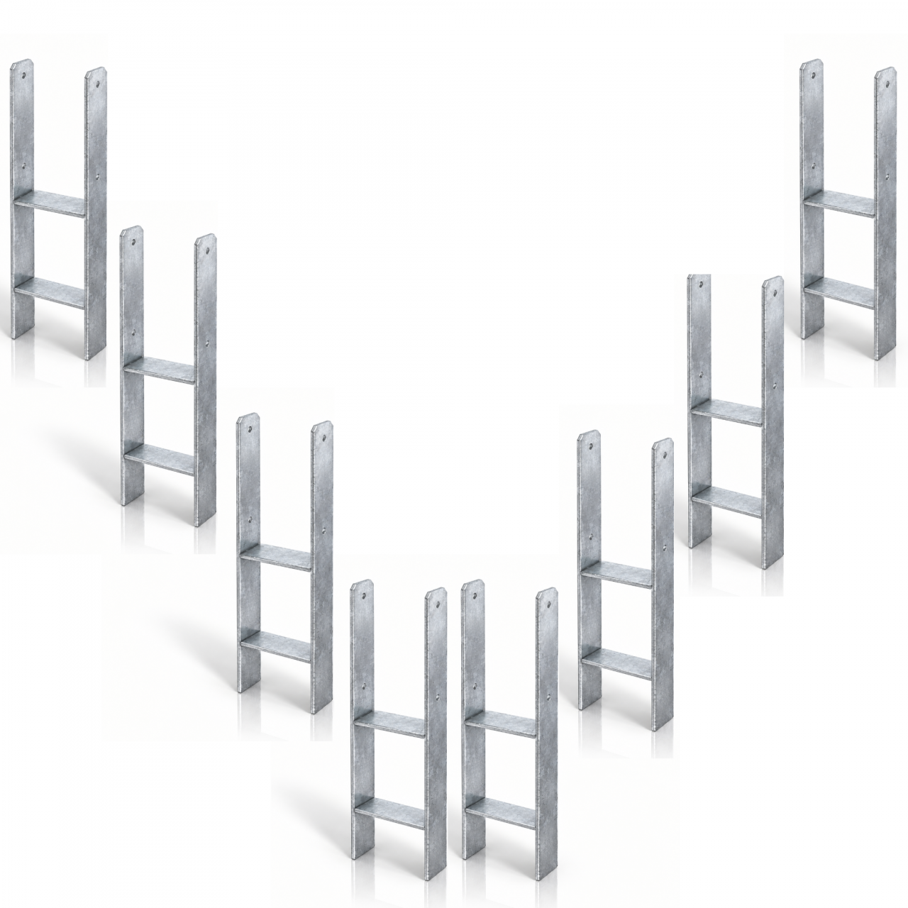 HPfostenträger zum Einbetonieren 141 x 600 6 mm 8erSet