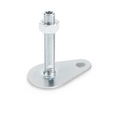 Stellfüße, Stahl, mit Befestigungslasche, Tropfenform (42-80-M16-150-A0-UK)