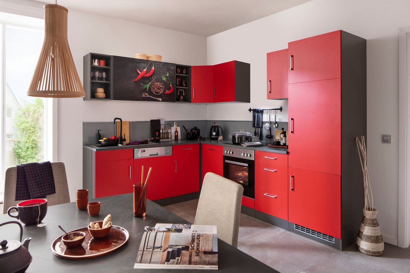 KOCHSTATION Küchenzeile KS-Paris â€“ Küchen mit einzigartigen Fotomotiven auf den Fronten, Stellbreite 220/280 cm, wahlweise mit E-Geräten, mit Motivdruck Bild 5