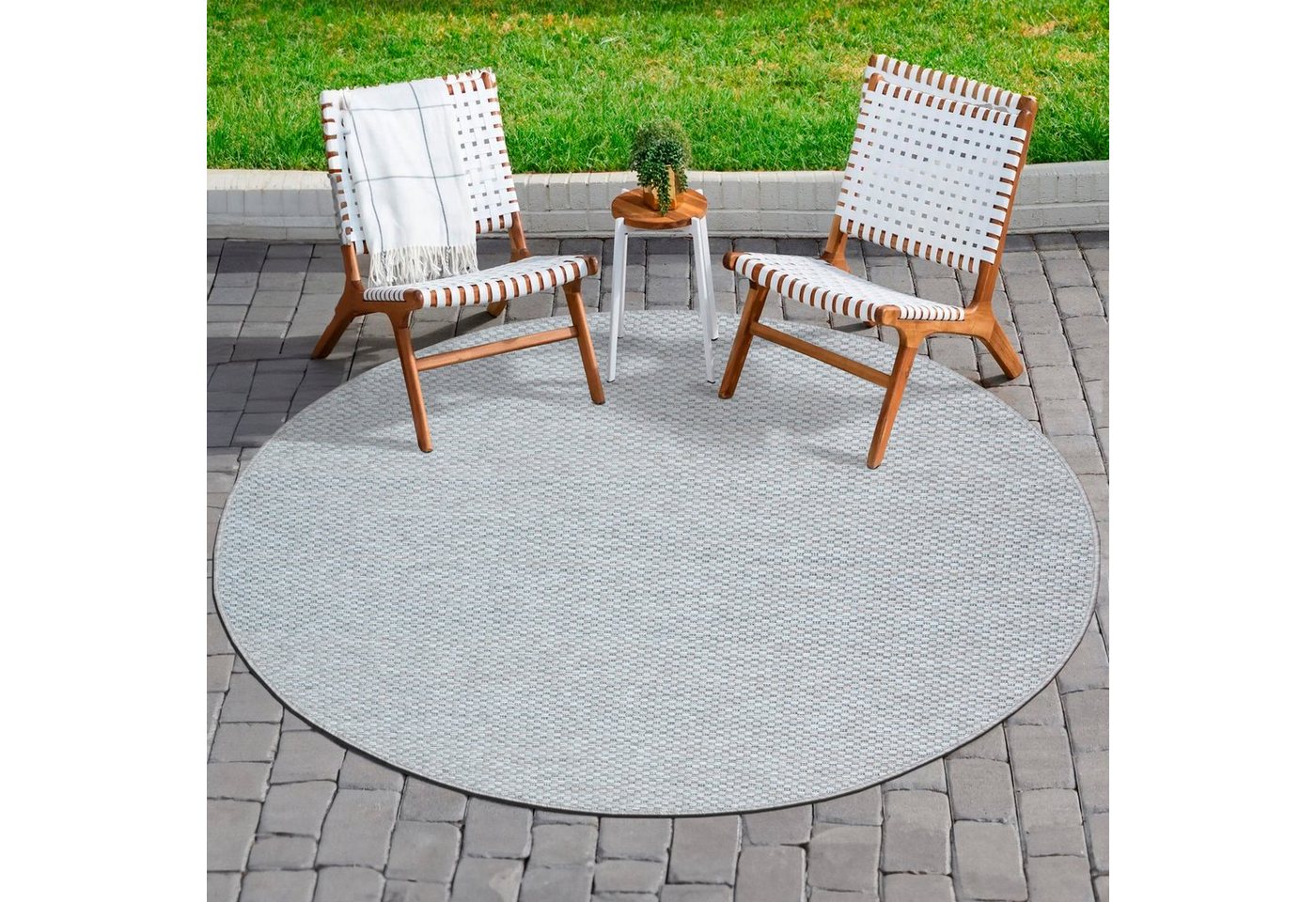 Sanat Outdoorteppich Melissa 8000, auch in Rund erhältlich, rund, Höhe: 10 mm, Kurzflor, In -und Outdoor geeignet, Außenbereich, Wohnzimmer Bild 3