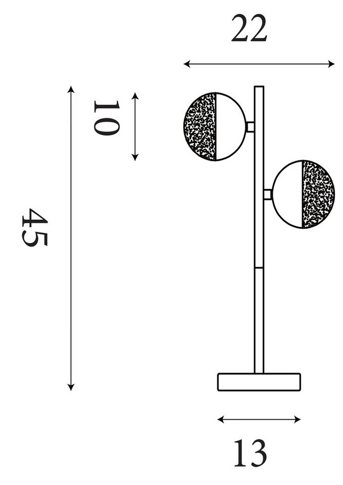 Searchlight Tischleuchte Marbles 2Lt Tischleuchte - Chrom mit Kristallsand, LED fest integriert