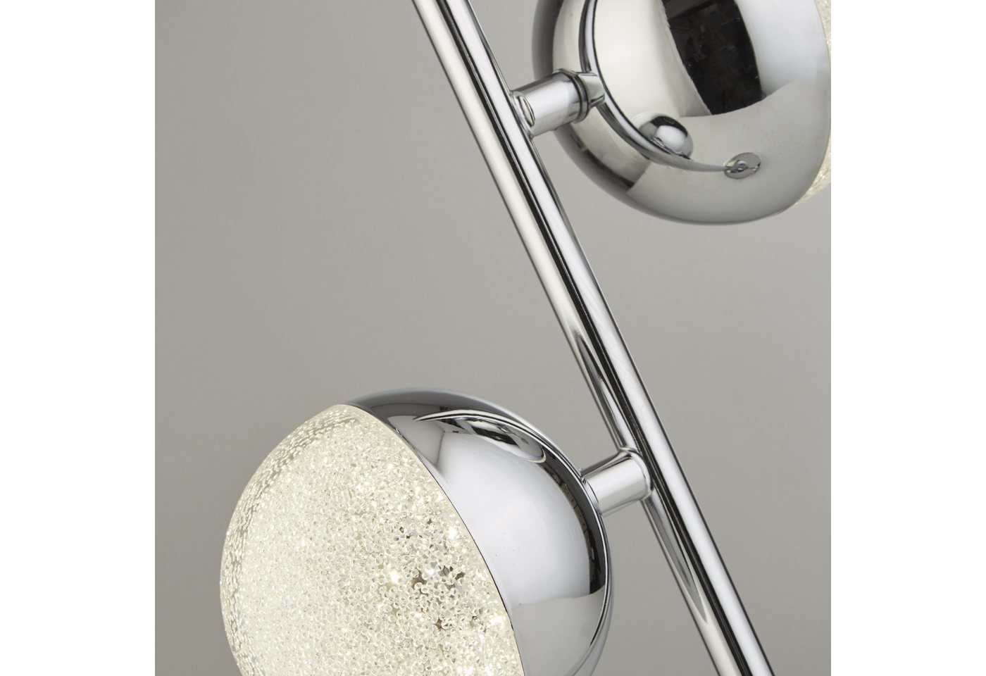 Searchlight Tischleuchte Marbles 2Lt Tischleuchte - Chrom mit Kristallsand, LED fest integriert Bild 2
