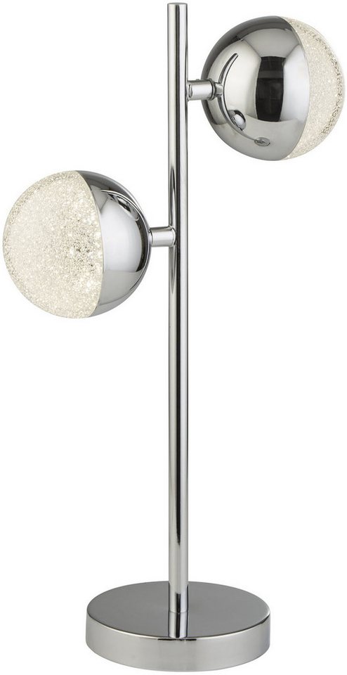 Searchlight Tischleuchte Marbles 2Lt Tischleuchte - Chrom mit Kristallsand, LED fest integriert Bild 5