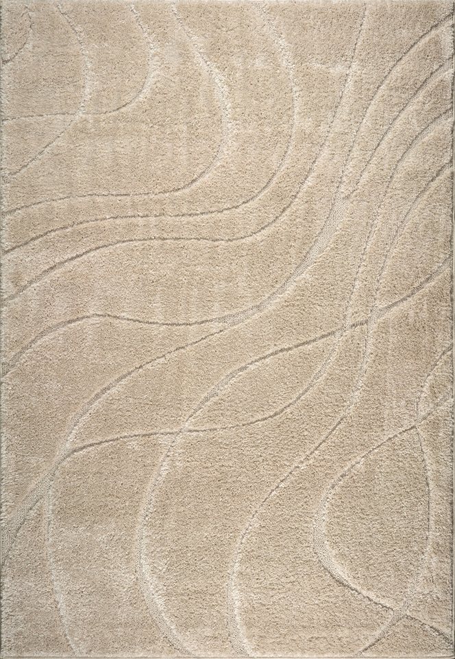 OTTO home Teppich Lavia, Wellenmuster, Hoch-Tief, rechteckig, Höhe: 20 mm, Linienmuster, modernes Design, 3D Optik, Designteppich, Wohnzimmer