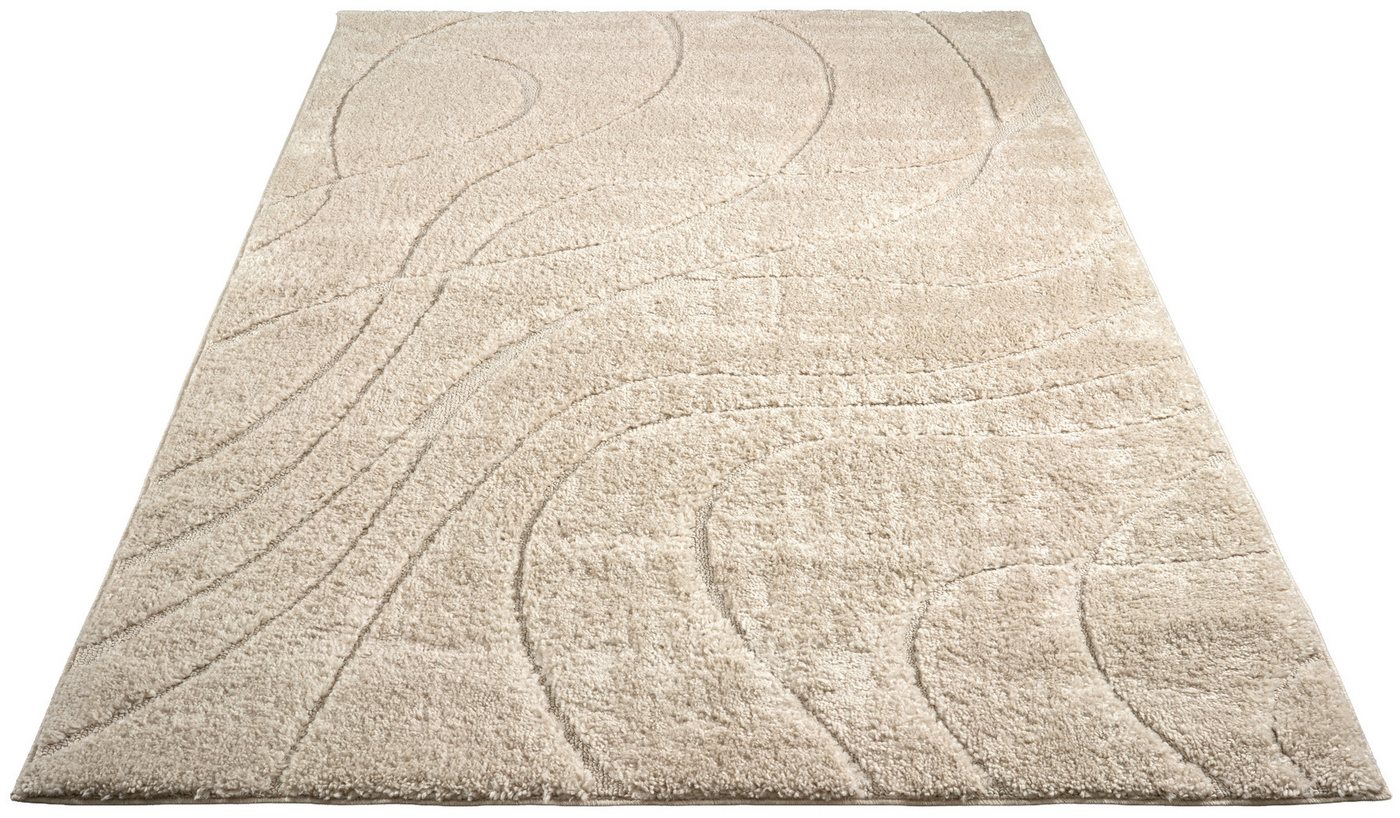 OTTO home Teppich Lavia, Wellenmuster, Hoch-Tief, rechteckig, Höhe: 20 mm, Linienmuster, modernes Design, 3D Optik, Designteppich, Wohnzimmer Bild 5