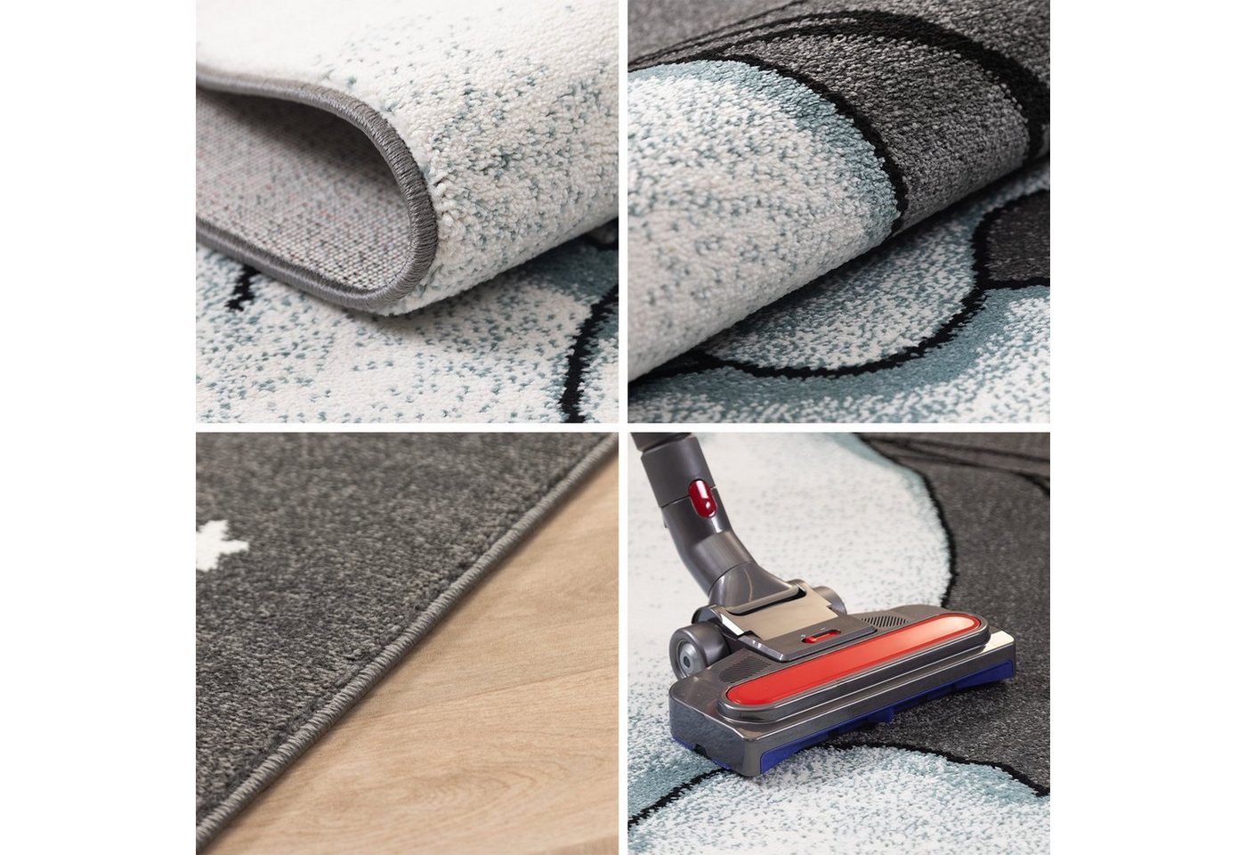 SIMPEX24 Teppich Elefant Design, Läufer, Höhe: 11 mm, Kinderteppich Elefant Design Baby Teppich Kinderzimmer Pflegeleicht