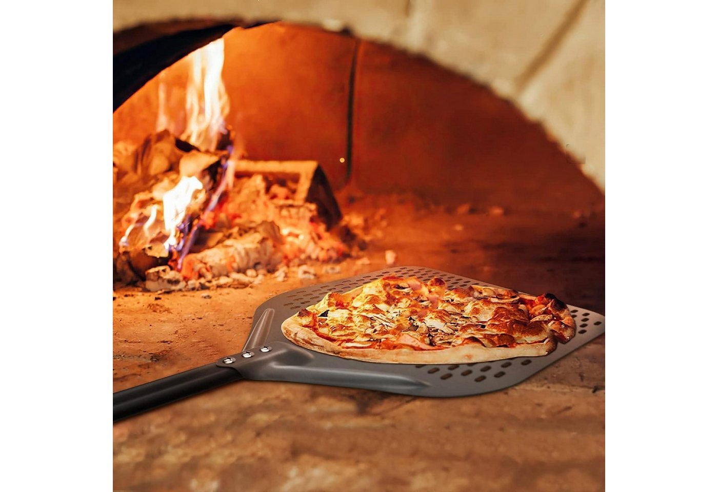 LuxusKollektion Pizzaschieber Perforierter Pizzaschieber Hart Eloxiertes Aluminium 14 Zoll Bild 5