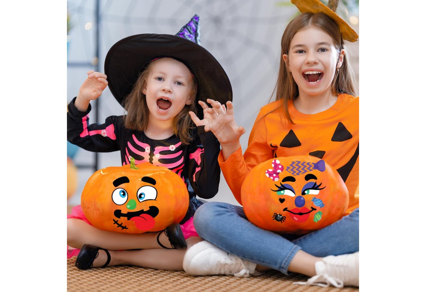 JOYIN Sticker JOYIN Halloween Kürbis Aufkleber, 40 Gesichter, 18 Bögen, 12 Designs Bild 5