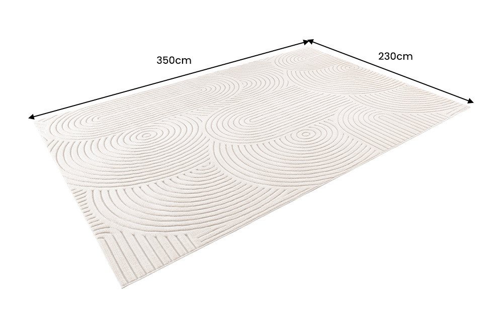 riess-ambiente Teppich ART DECO 350x230cm beige creme - Hoch-Tief-Effekt, 3D-Struktur, rechteckig, Höhe: 9 mm, strapazierfähig & langlebig - ideal für Wohn- und Esszimmer oder Loft Bild 2